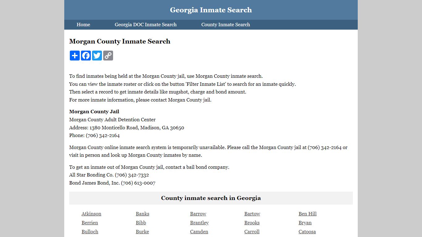 Morgan County Inmate Search